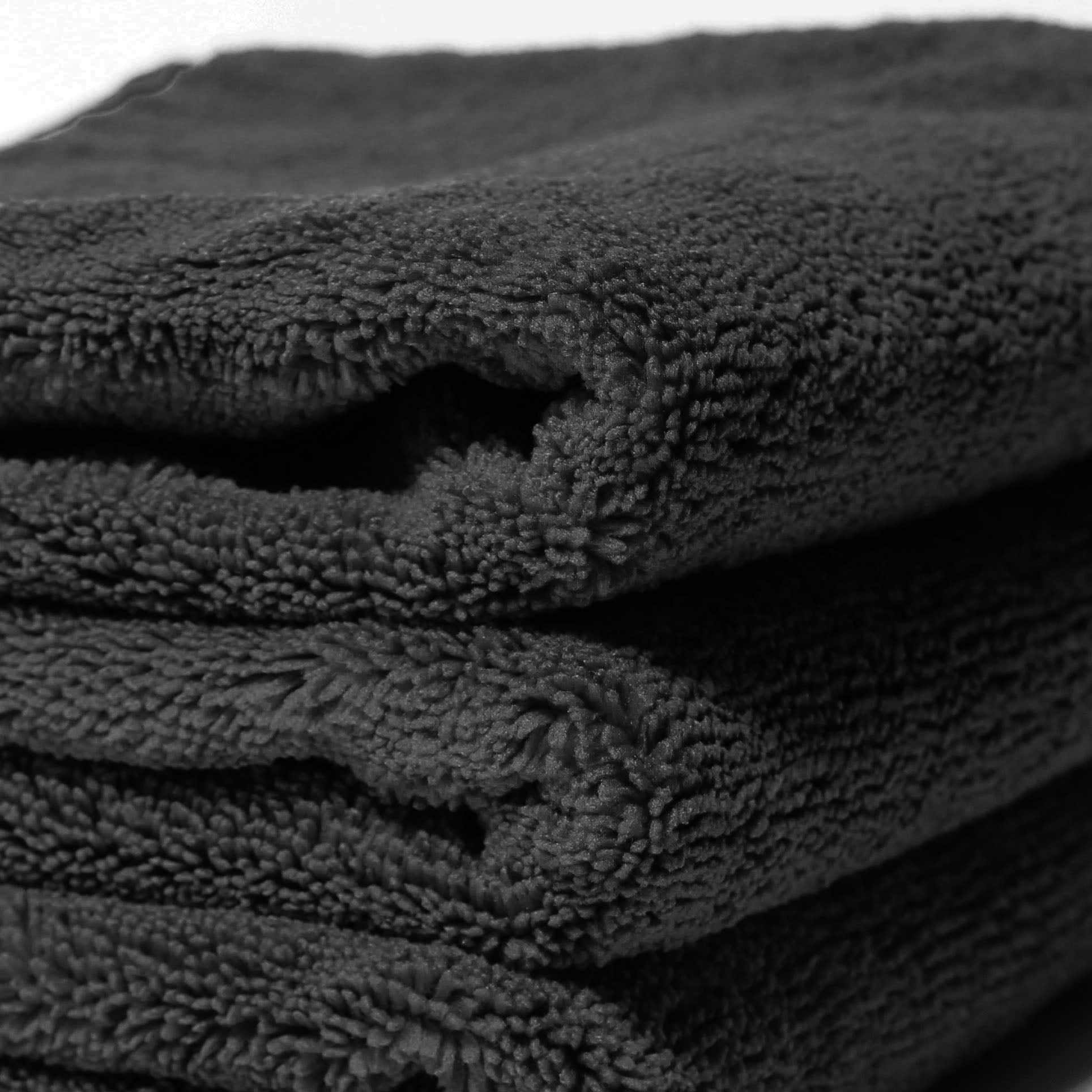 3 Black / Red Premium 24x16 Microfiber Towels